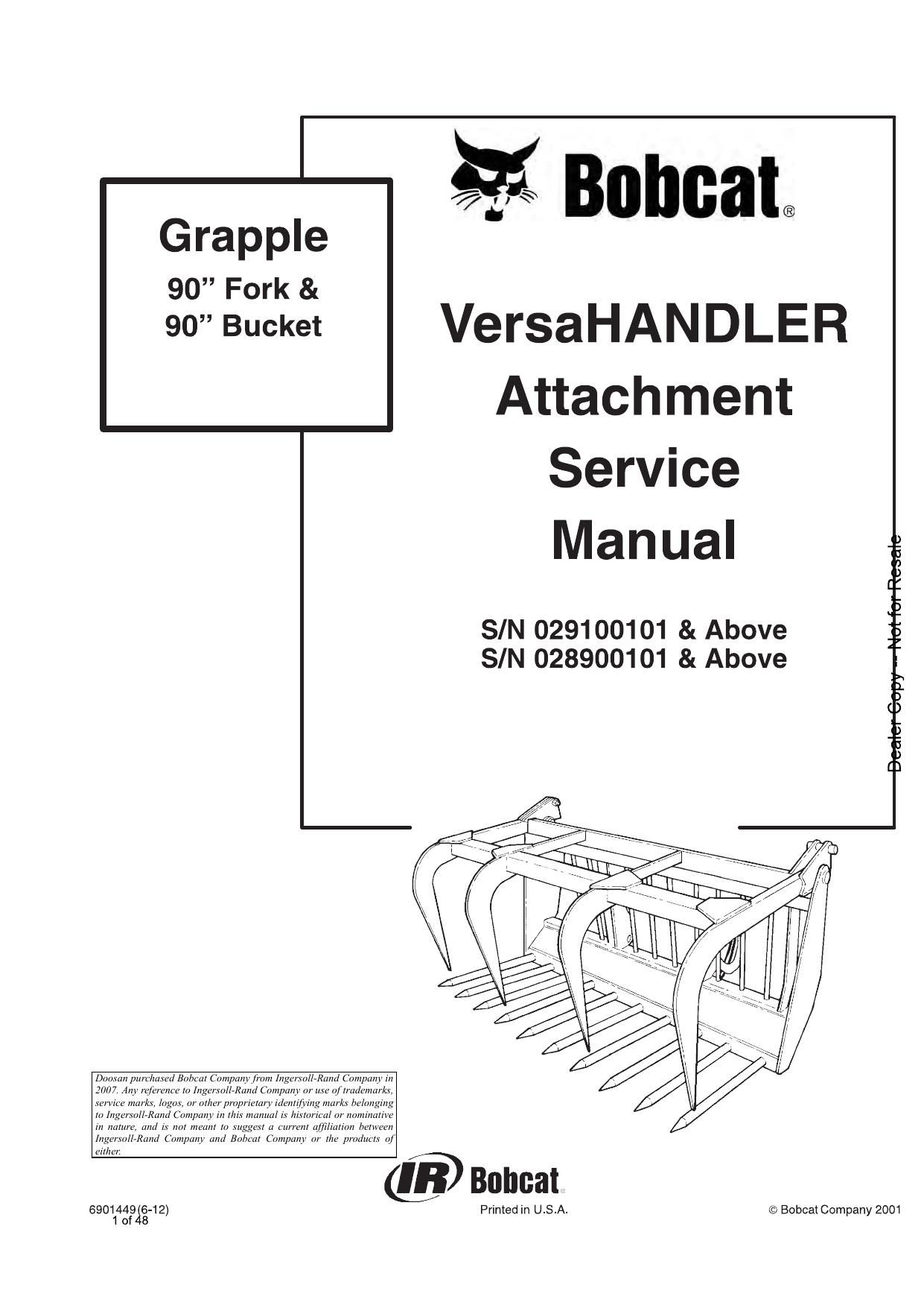 Grapple Attachment Service Manual Bobcat
